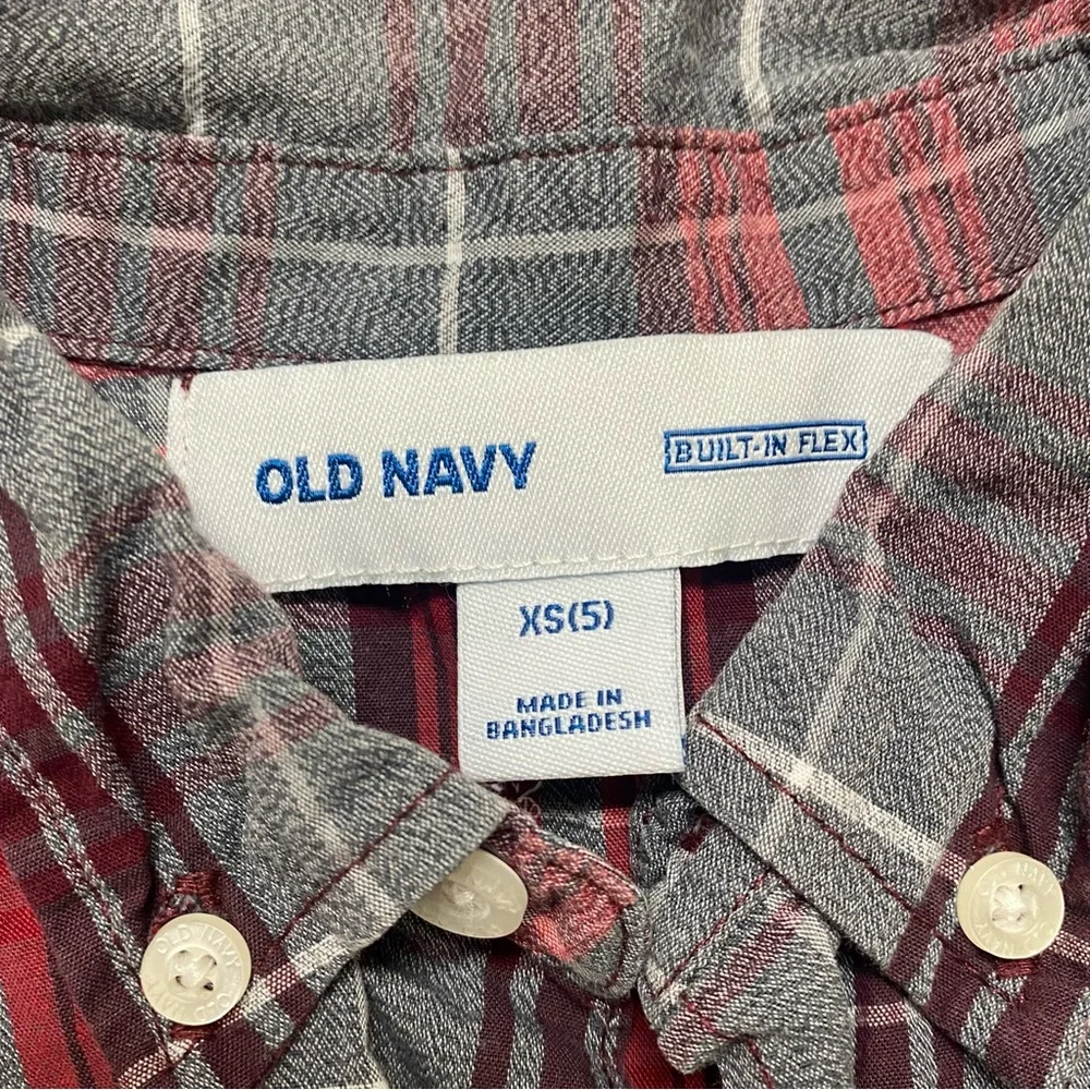 GAP Red Gray and‎ Plaid Button Down Shirt Boys Lot Of 3 Size Small /5